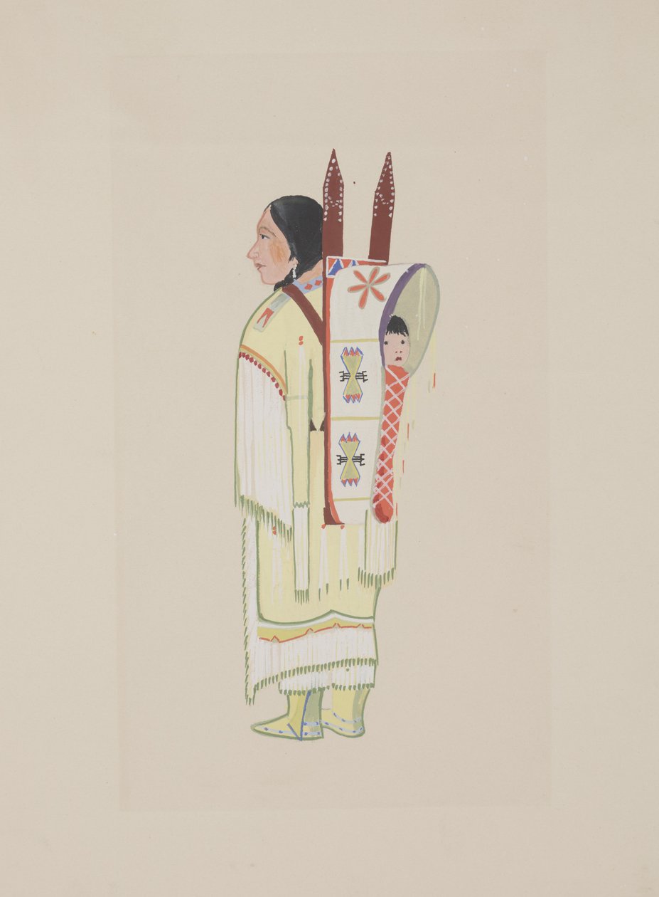 Kiowa Squaw, c.1934 (aquarela) de Monroe Tsatoke