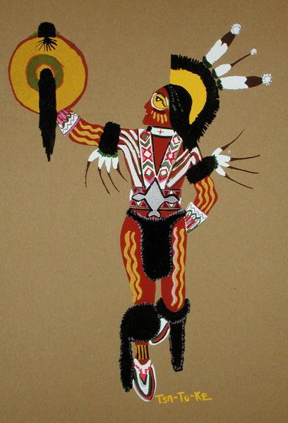 Kiowa Warrior (impressão pochoir) de Monroe Tsatoke