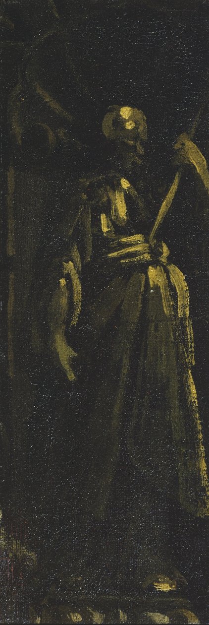 Santo De Pé num Nicho (fragmento), c.1610-40 (óleo sobre tela) de Monsu Desiderio