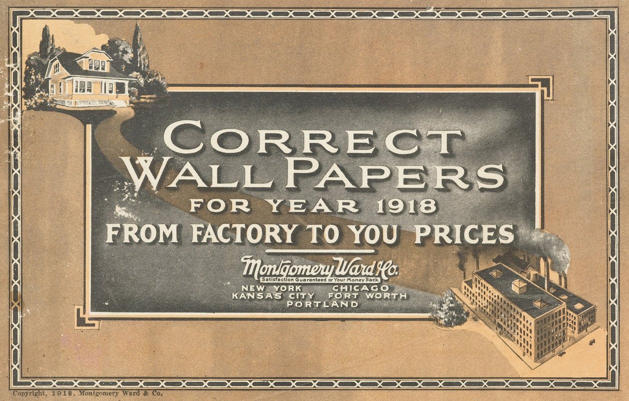 Papéis de parede corretos para o ano de 1918 de Montgomery Ward and Co.