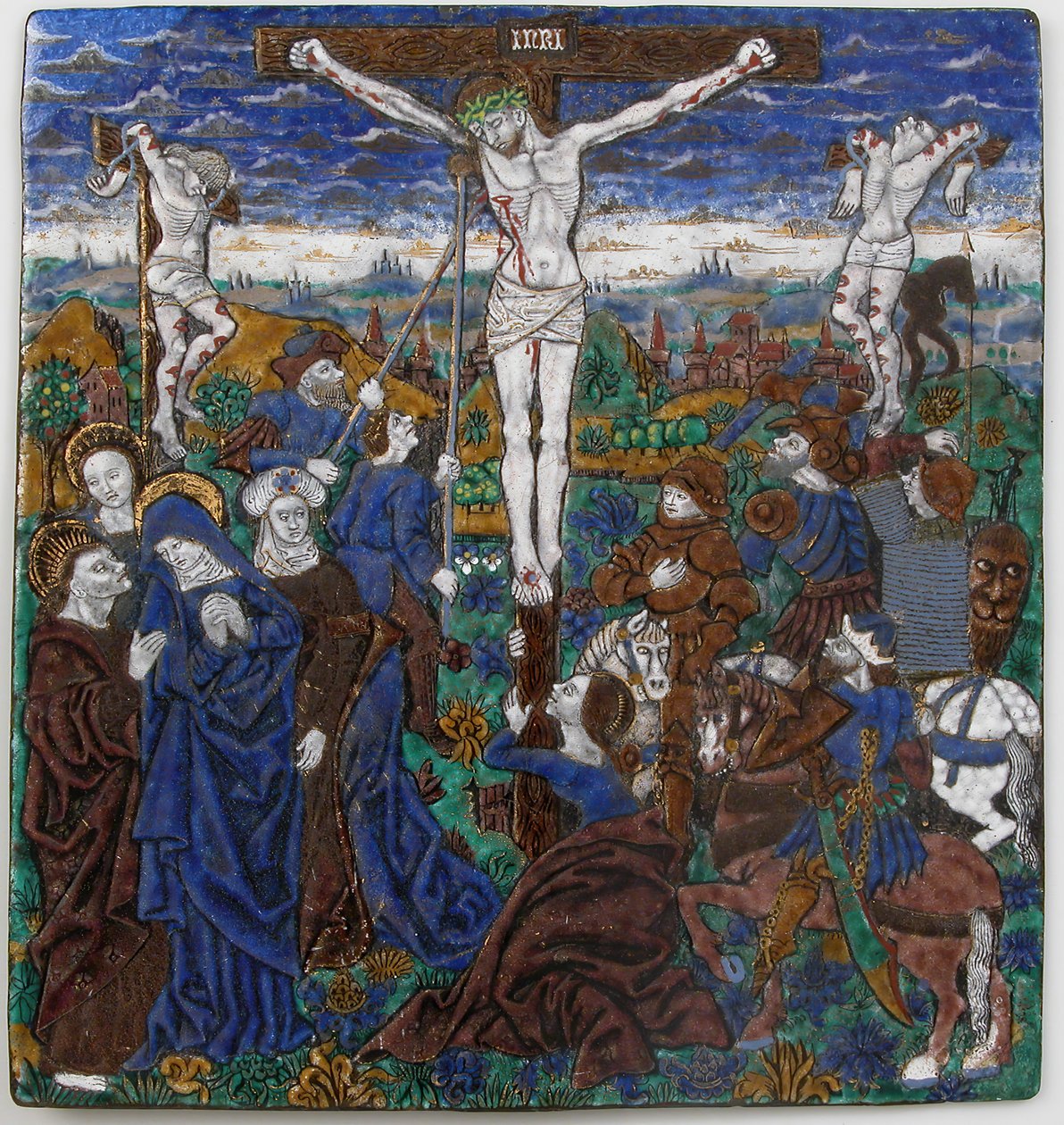 Placa com a Crucificação, francesa, século XV. de Monvaerni