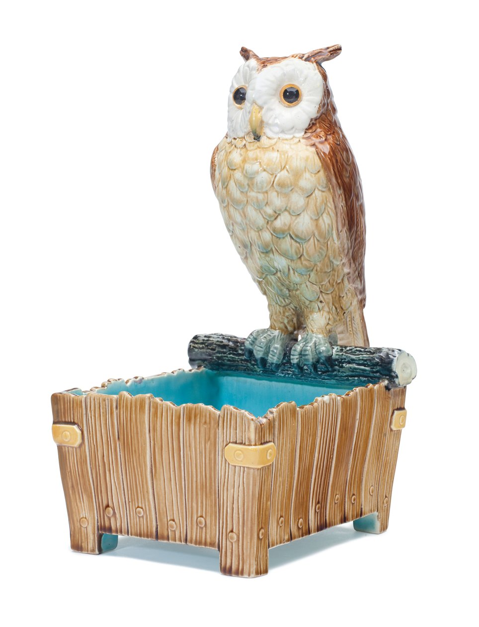 Majolica Owl Jardiniere, c.1875 de Moore and Co. T.C. Brown Westhead