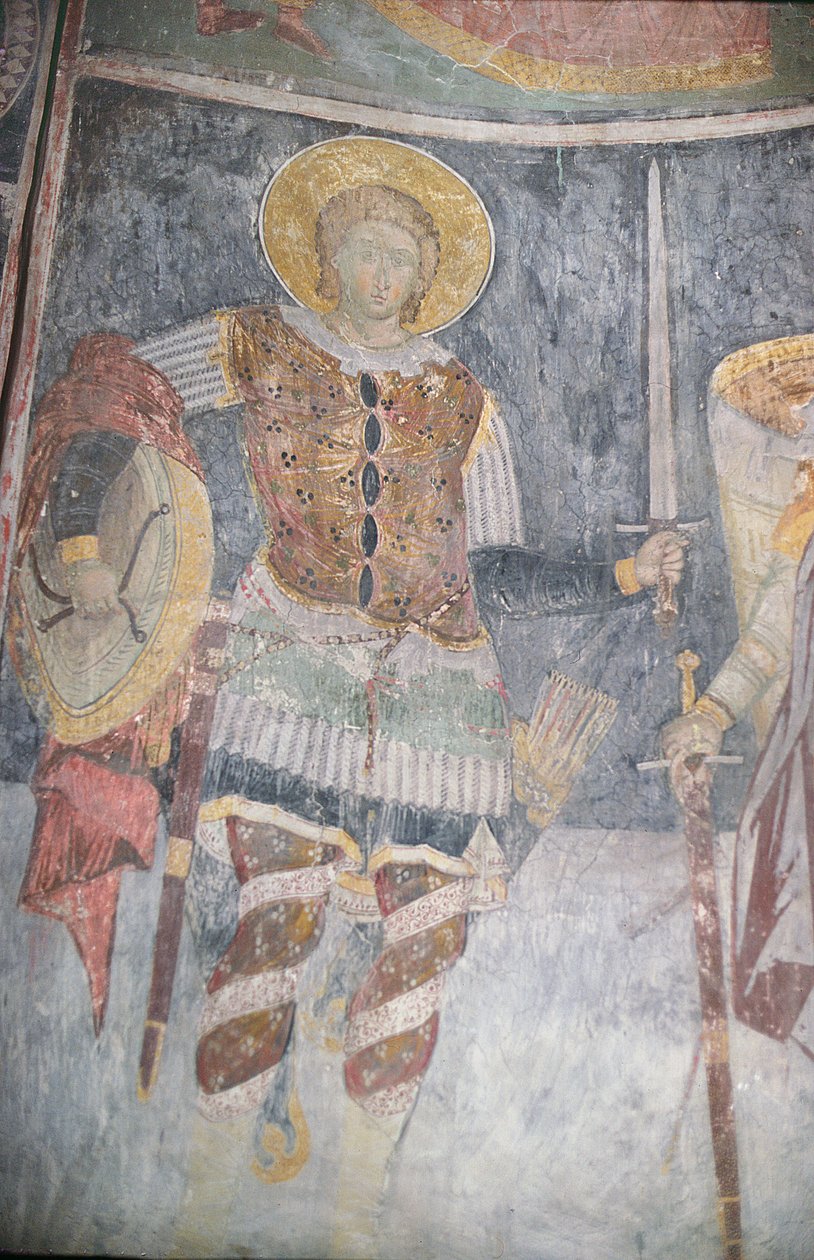 Afresco de São Procópio na igreja, 1413-17 de Morava School