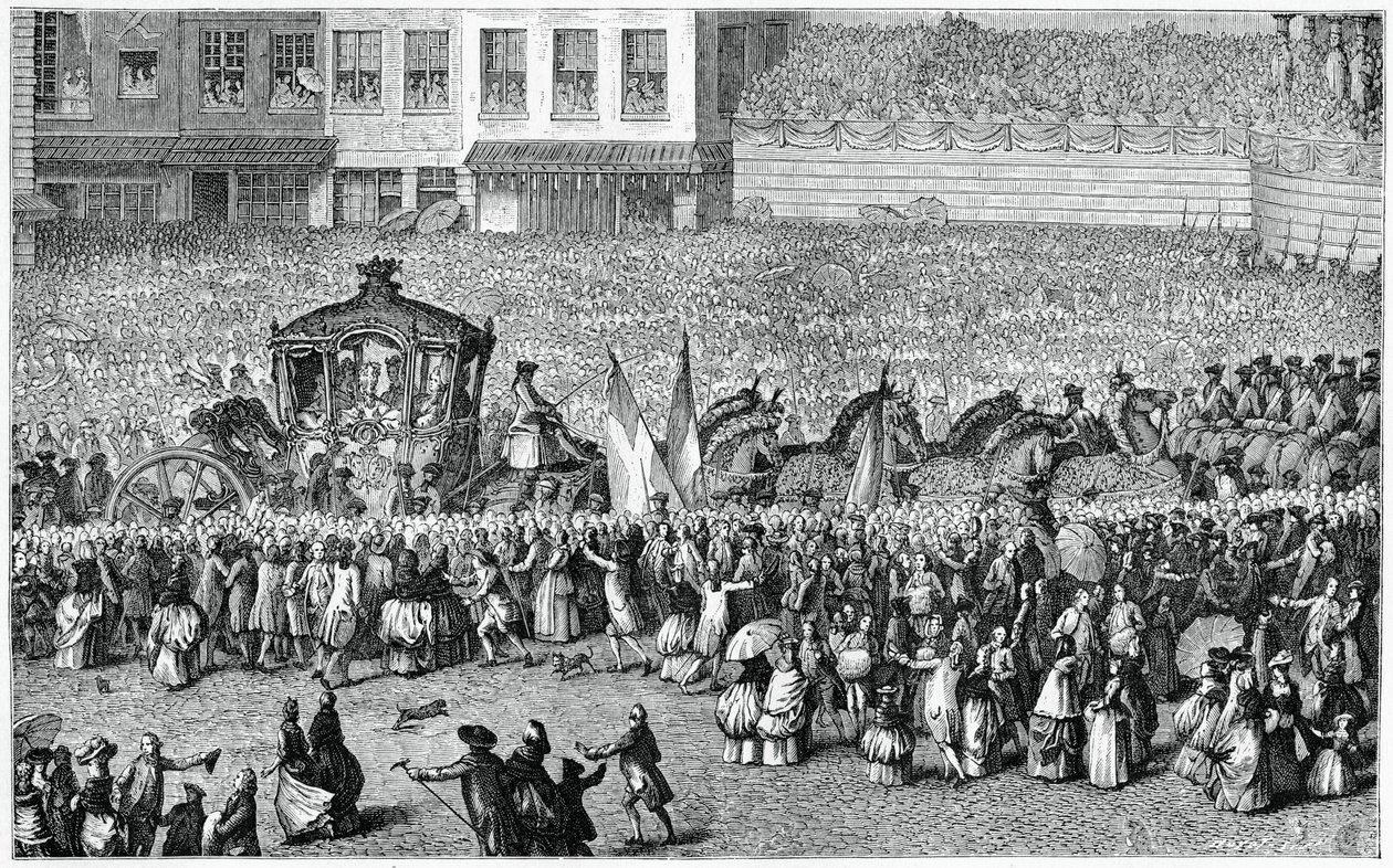 Carruagem em uma parada, 1782, 1885. de Moreau