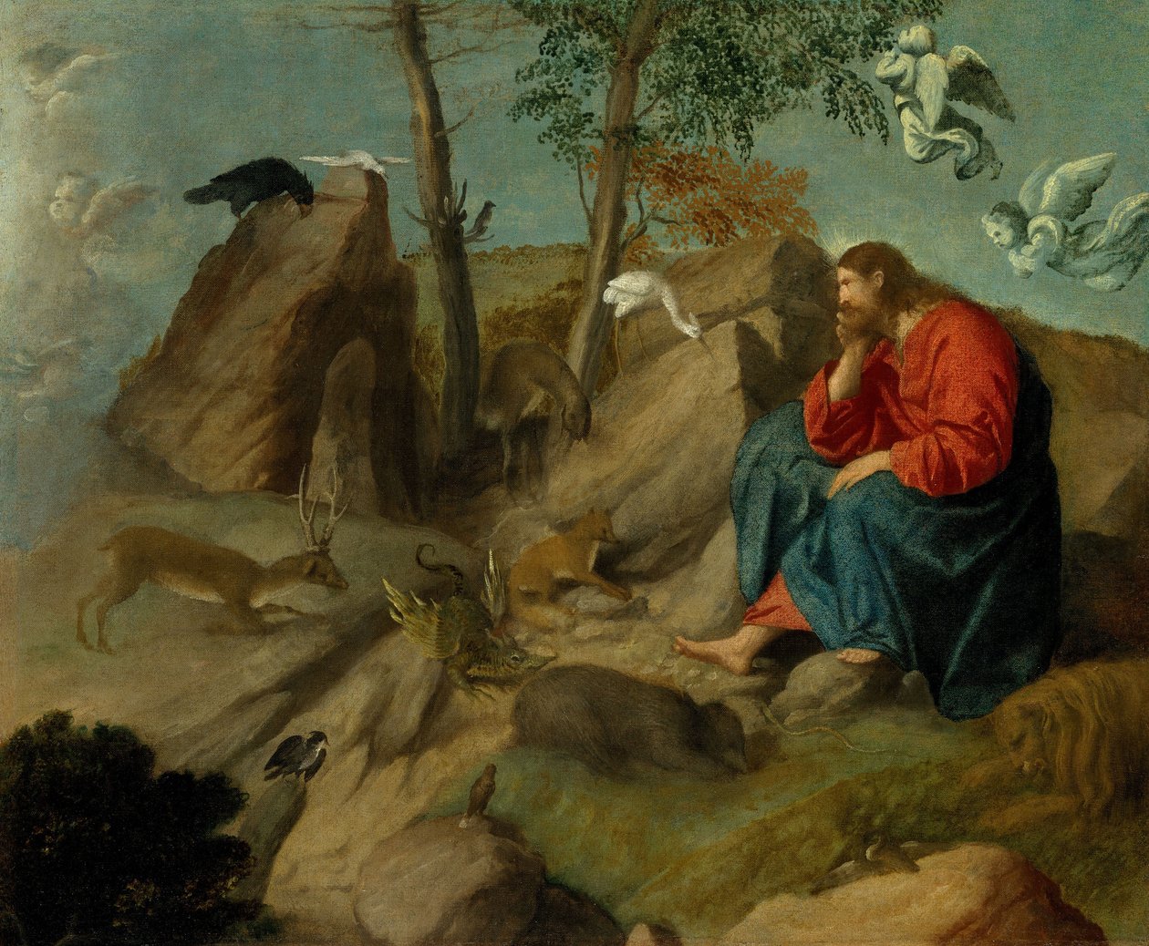Cristo no deserto, c.1515-20 de Moretto da Brescia