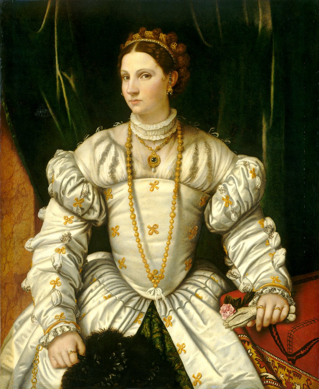 Retrato de uma senhora de branco, c.1540 de Moretto da Brescia