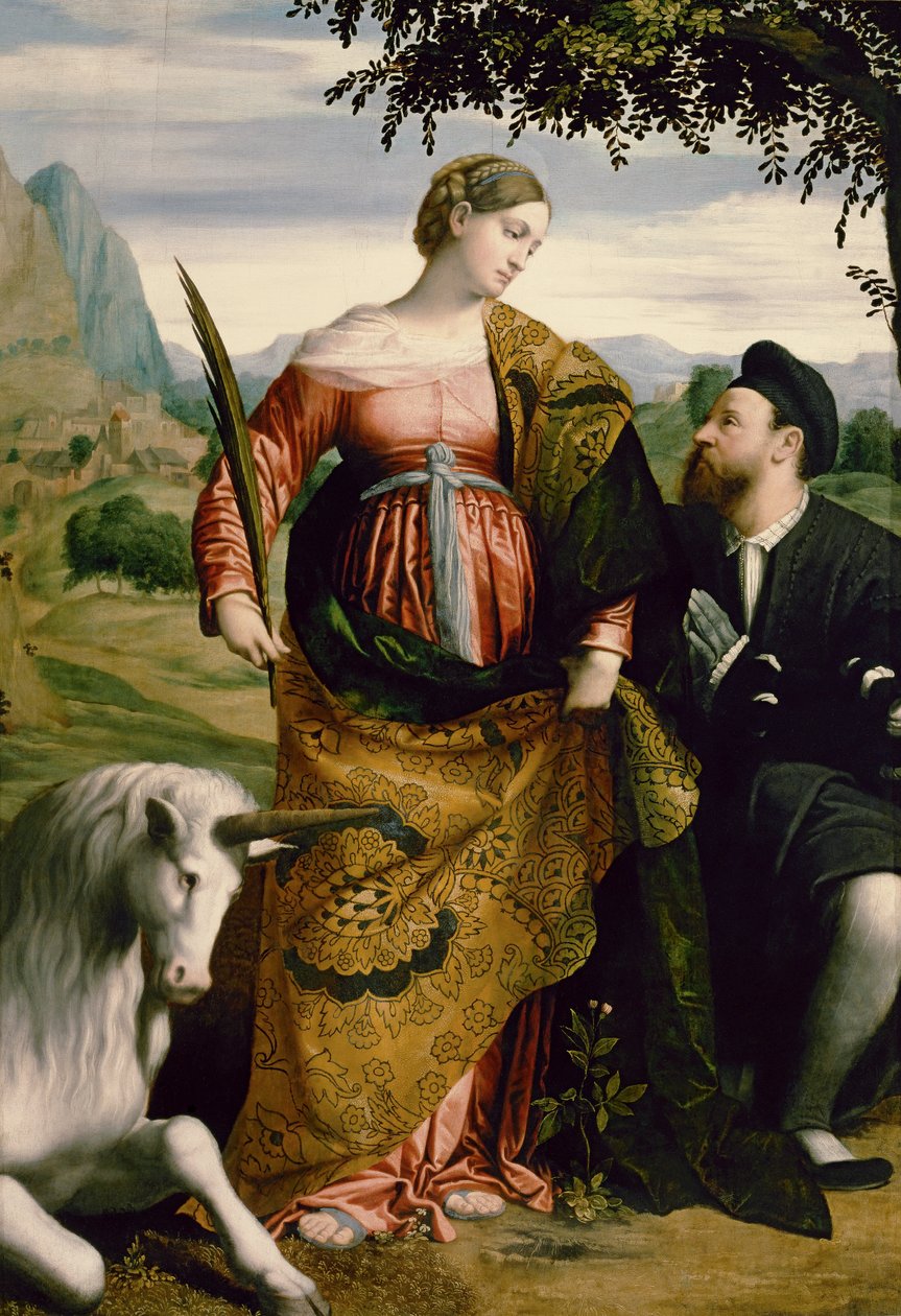 St. Justina, Venerada por um Patrono de Moretto da Brescia