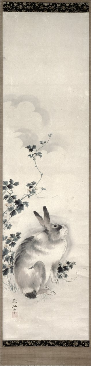 Lebre, c.1800 (aquarela sobre papel) de Mori Sosen