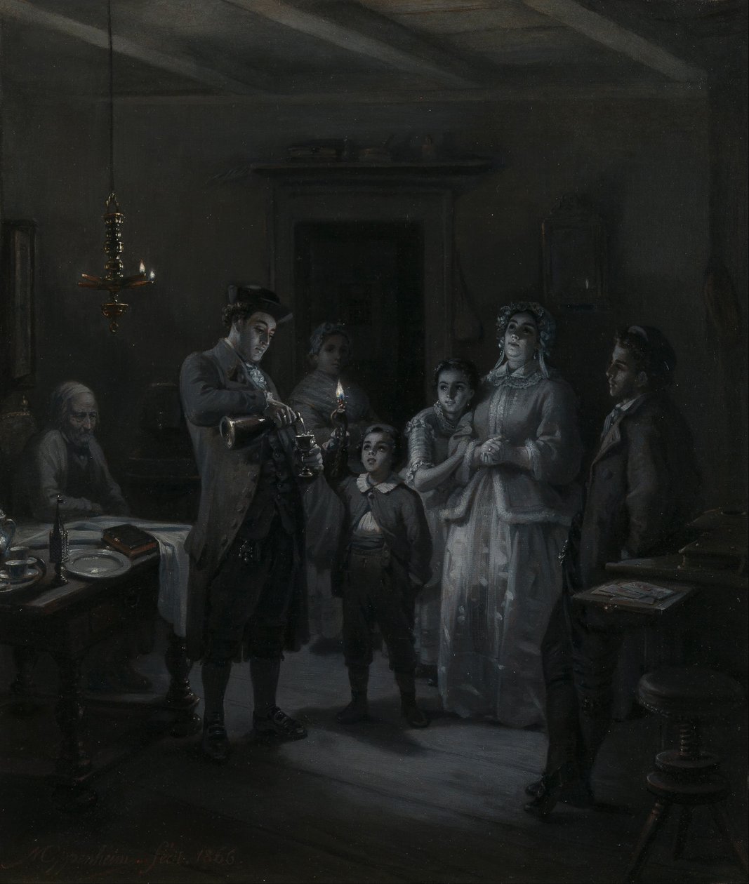 A Conclusão do Sábado (Sabbath-Ausgang) de Moritz Daniel Oppenheim