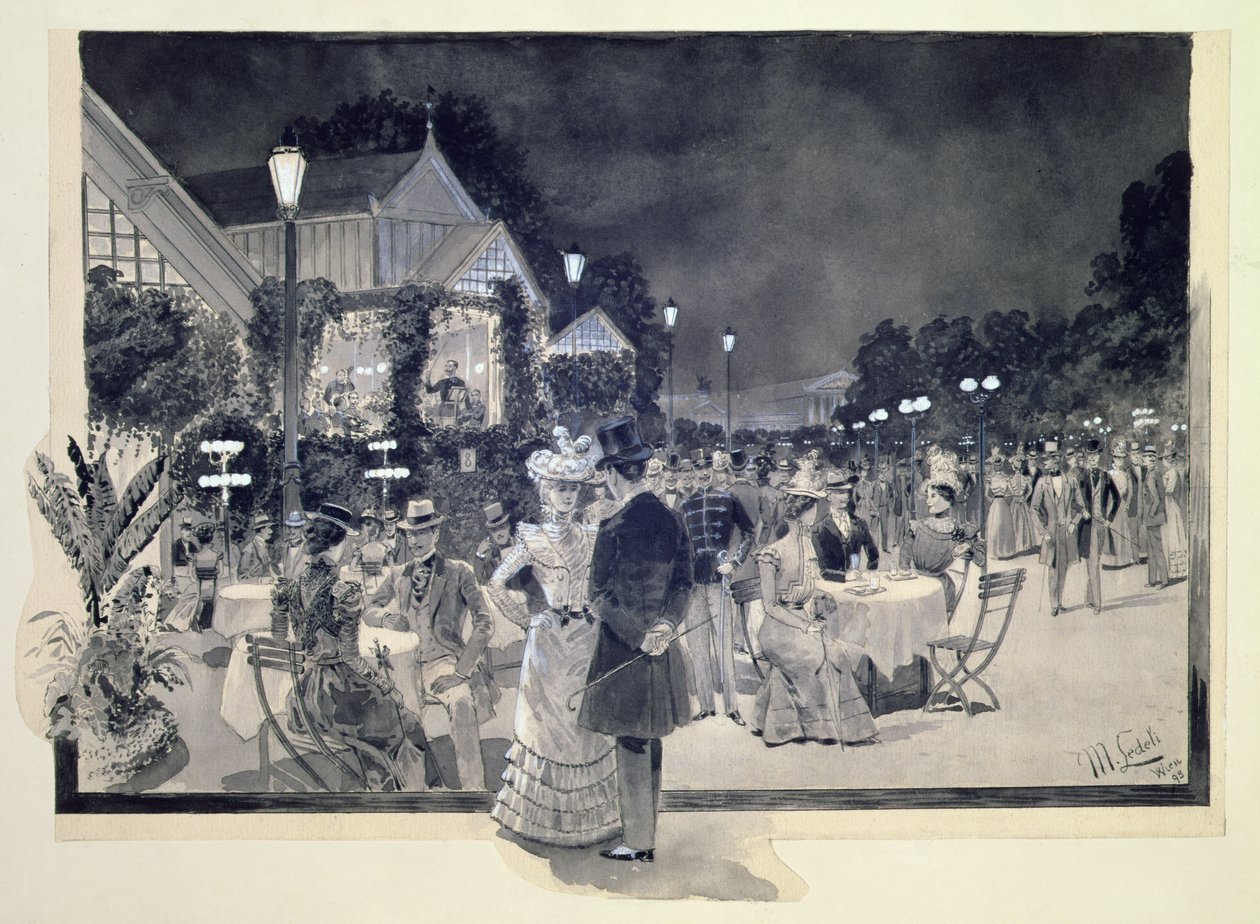 Nos Jardins Públicos, Viena, 1893 (wc) de Moritz Ledeli