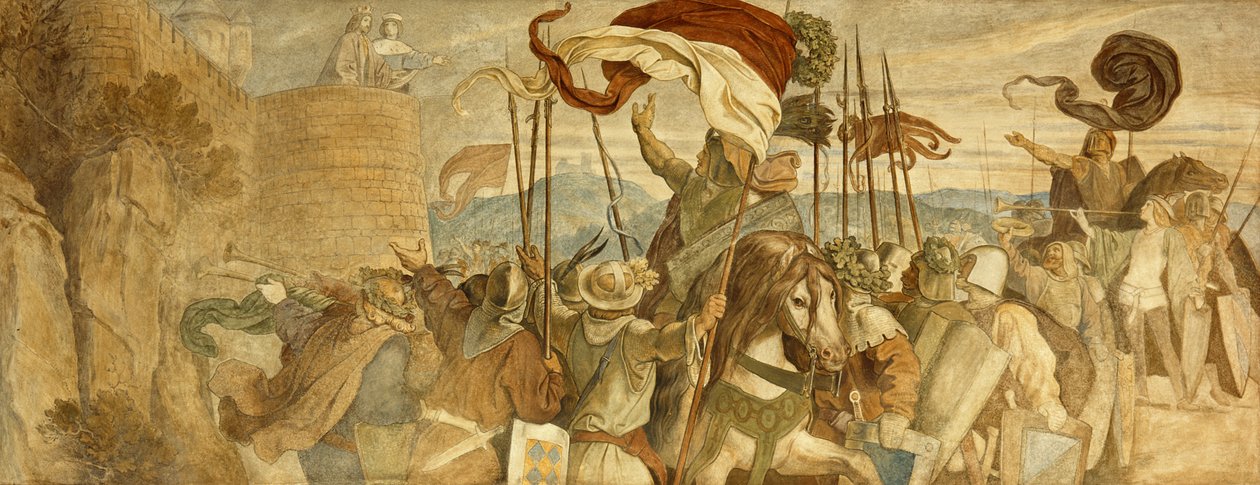 &39;Homens fiéis são a melhor parede&39;, c.1855 de Moritz Ludwig von Schwind