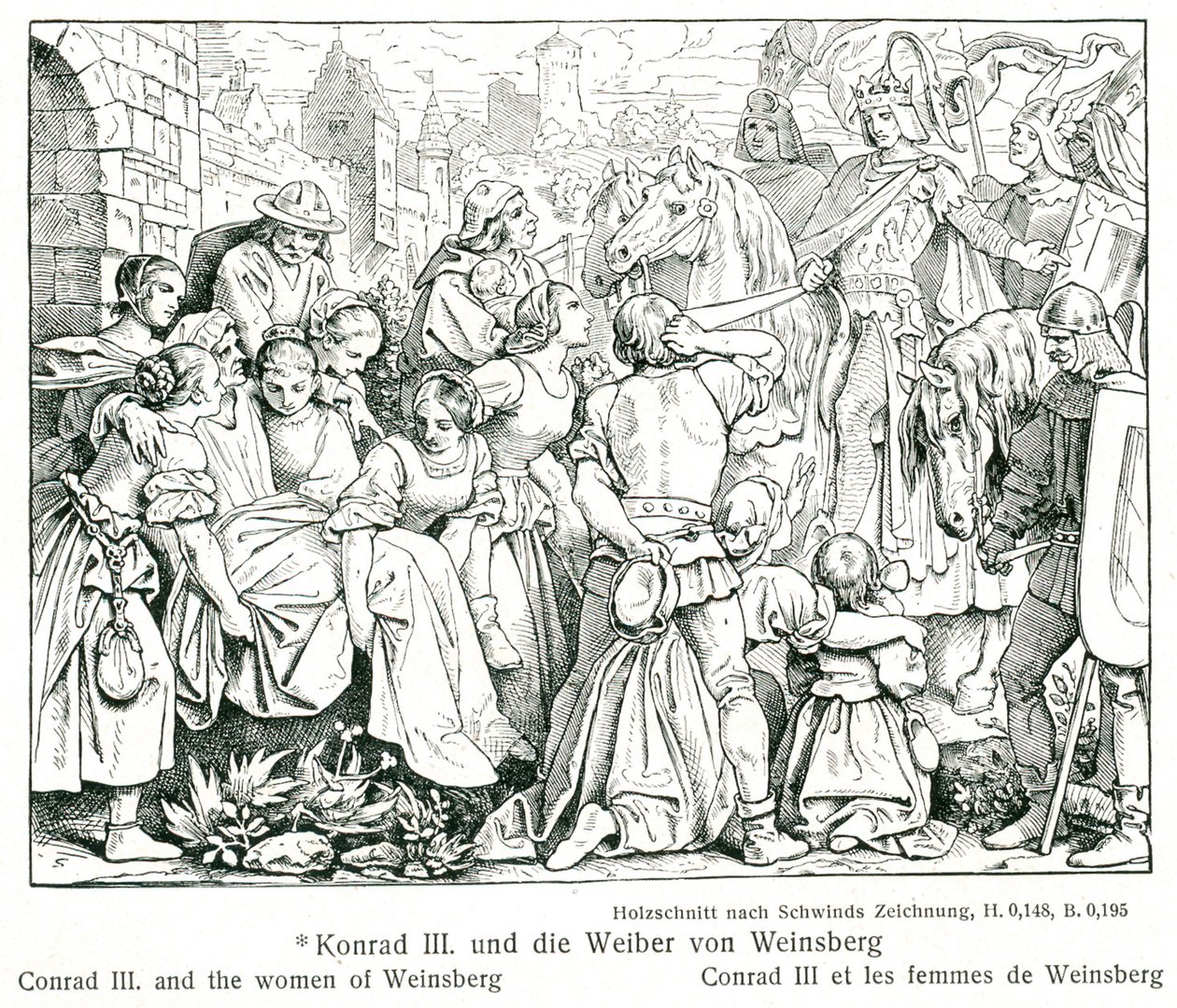 Conrad III. e as mulheres de Weinsberg. de Moritz Ludwig von Schwind