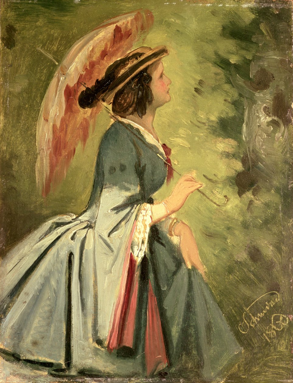 Retrato de Anna, a filha do artista, 1860 de Moritz Ludwig von Schwind