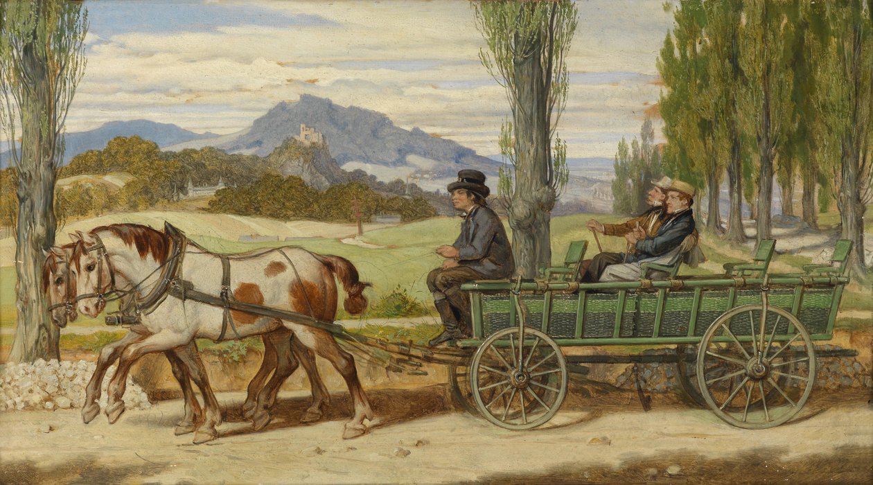 Schwind e Bauernfeld em um carrinho de Moritz Ludwig von Schwind
