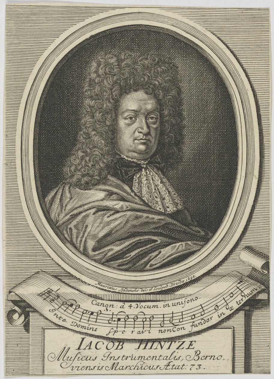 Retrato de Jacob Hintze 1622-1702, 1695. de Moritz Bodenehr