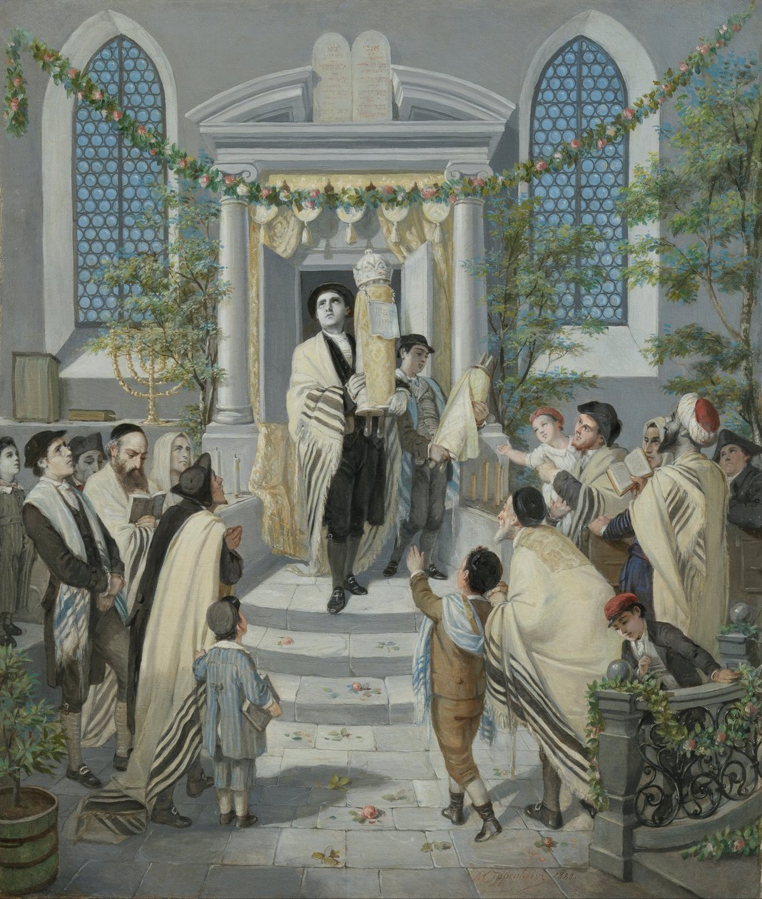 Shavuot (Pentecostes) (Festa das Semanas ou Pentecostes) de Moritz Daniel Oppenheim
