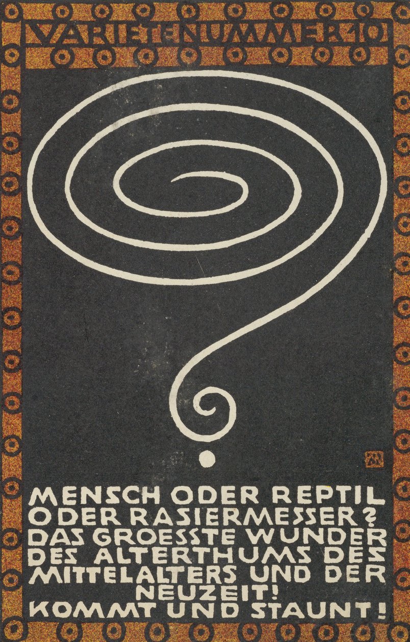 Lei de Variedades 10: Homem ou Réptil ou Navalha Lei de Variedades 10: Homem ou Réptil ou Navalha..., 1907. de Moritz Jung