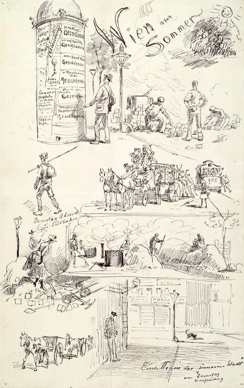 Tipos vienenses 1885 (Viena no verão) de Moritz Ledeli