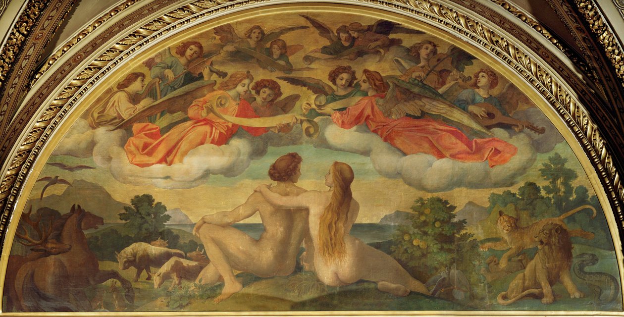 Lunette no foyer da Ópera Estatal de Viena: A Criação de Joseph Haydn de Moritz Ludwig von Schwind