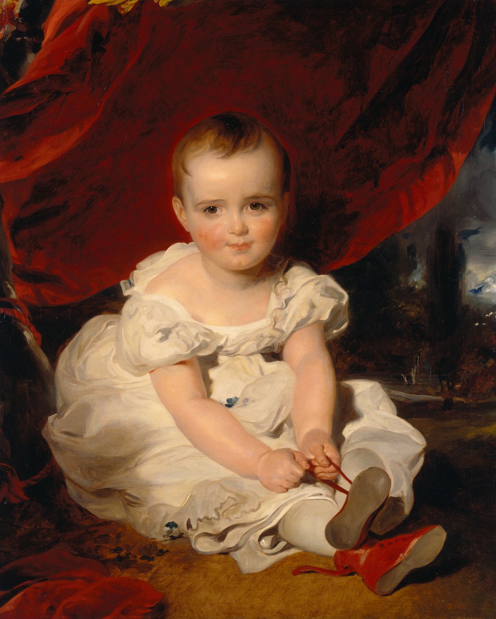 Alemão: Maria Theresia Isabella, Erzherzogin von Österreich (1816 Wien-1867 Albano), Königin beider Sizilien Maria Theresia Isabella, Arquiduquesa da Áustria (1816-1867), Rainha das Duas Sicílias (1837-1859) de Moritz Michael Daffinger