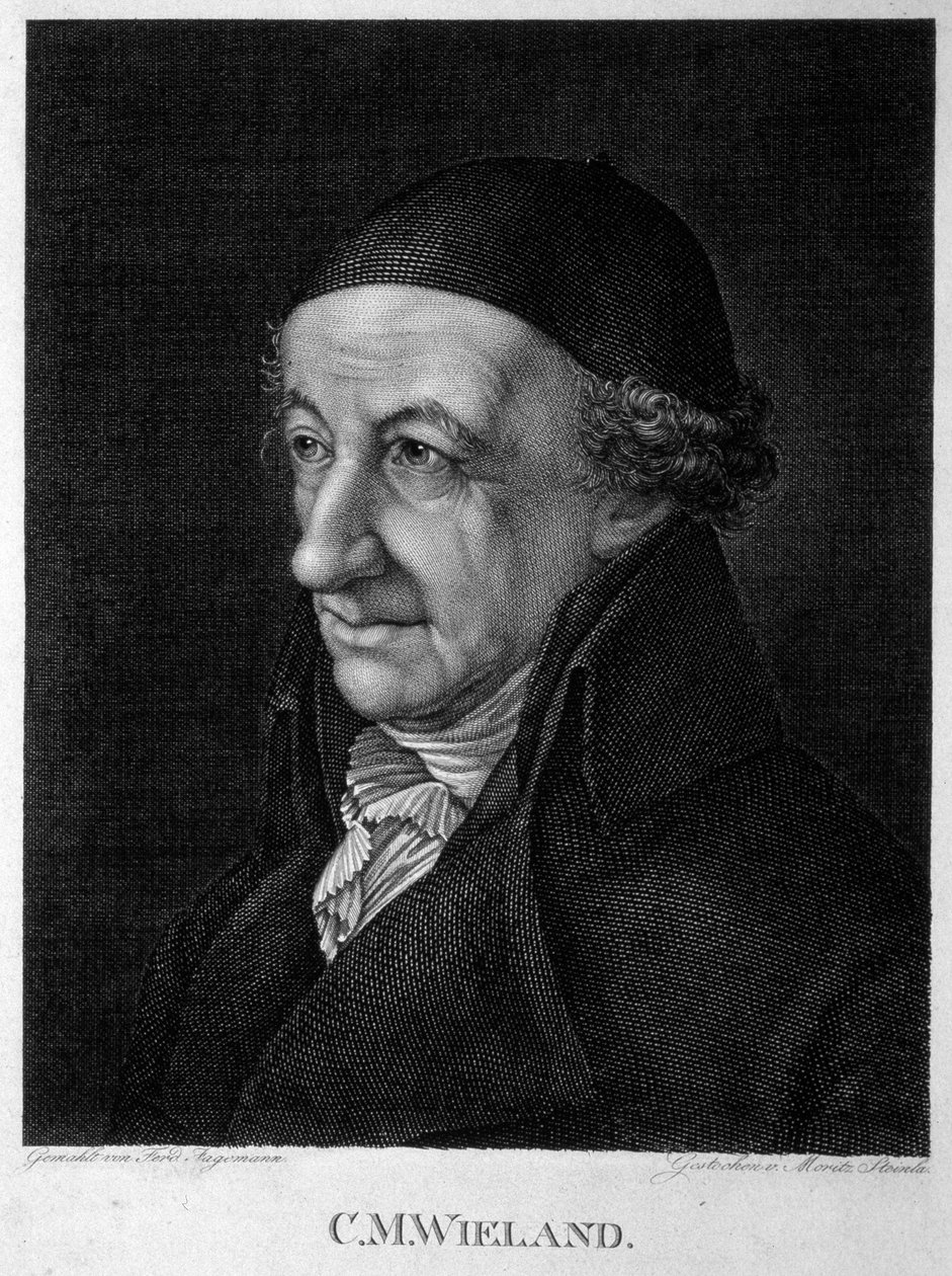 Retrato do poeta e escritor Christoph Martin Wieland 1733-1813, século XIX. de Moritz Steinla