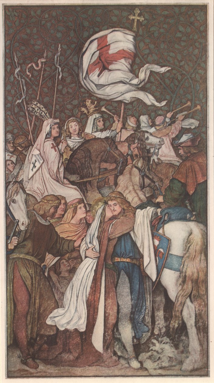 Luís, o Santo, se despede de sua esposa Elisabeth de Moritz Ludwig von Schwind