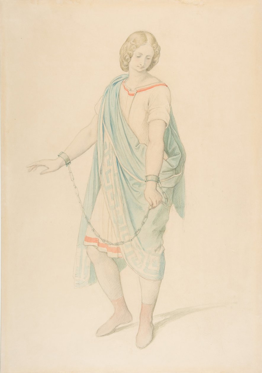 A soprano Karoline Hetzenecker no papel de Sesto em La Clemenza di Tito ..., ca. 1848. de Moritz Ludwig von Schwind