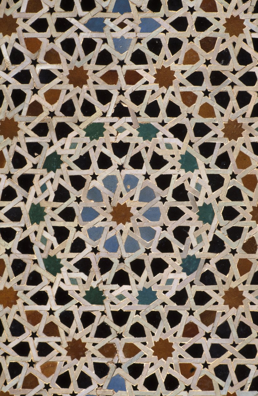 Bou Inania Madrasa, zellij tilework (cerâmica) de Moroccan School