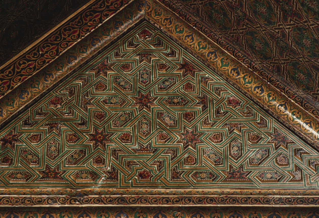 Kasbah de Thamiel glaoui, detalhe do teto (cerâmica) de Moroccan School