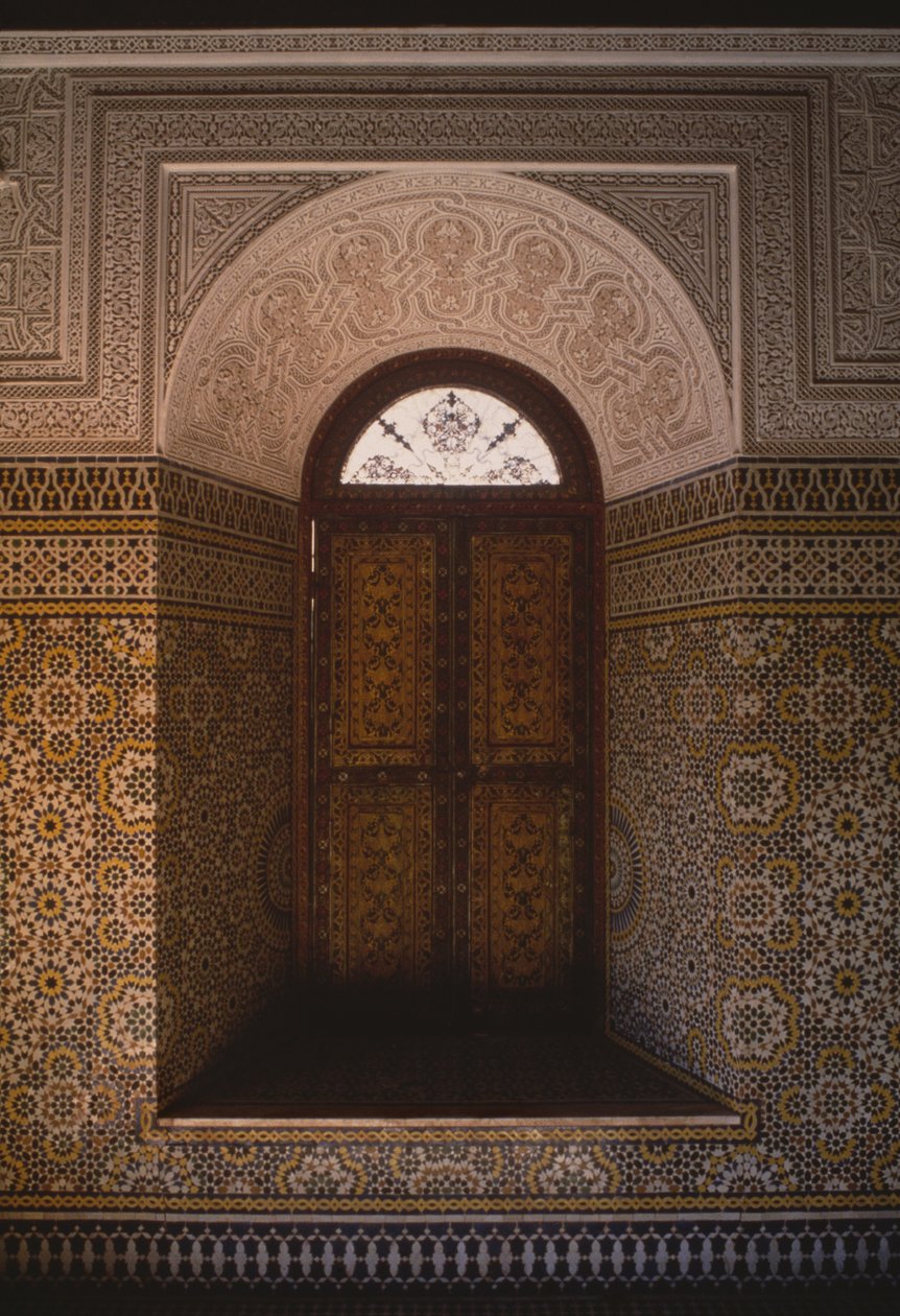 Kasbah de Thamiel glaoui, janela (cerâmica) de Moroccan School
