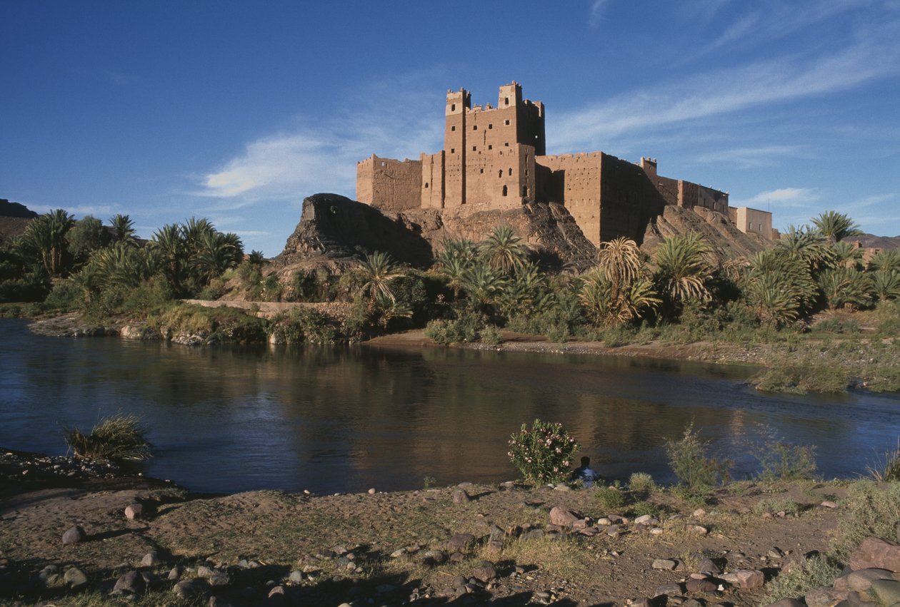 Vista, ksar, dra, vale de Moroccan School