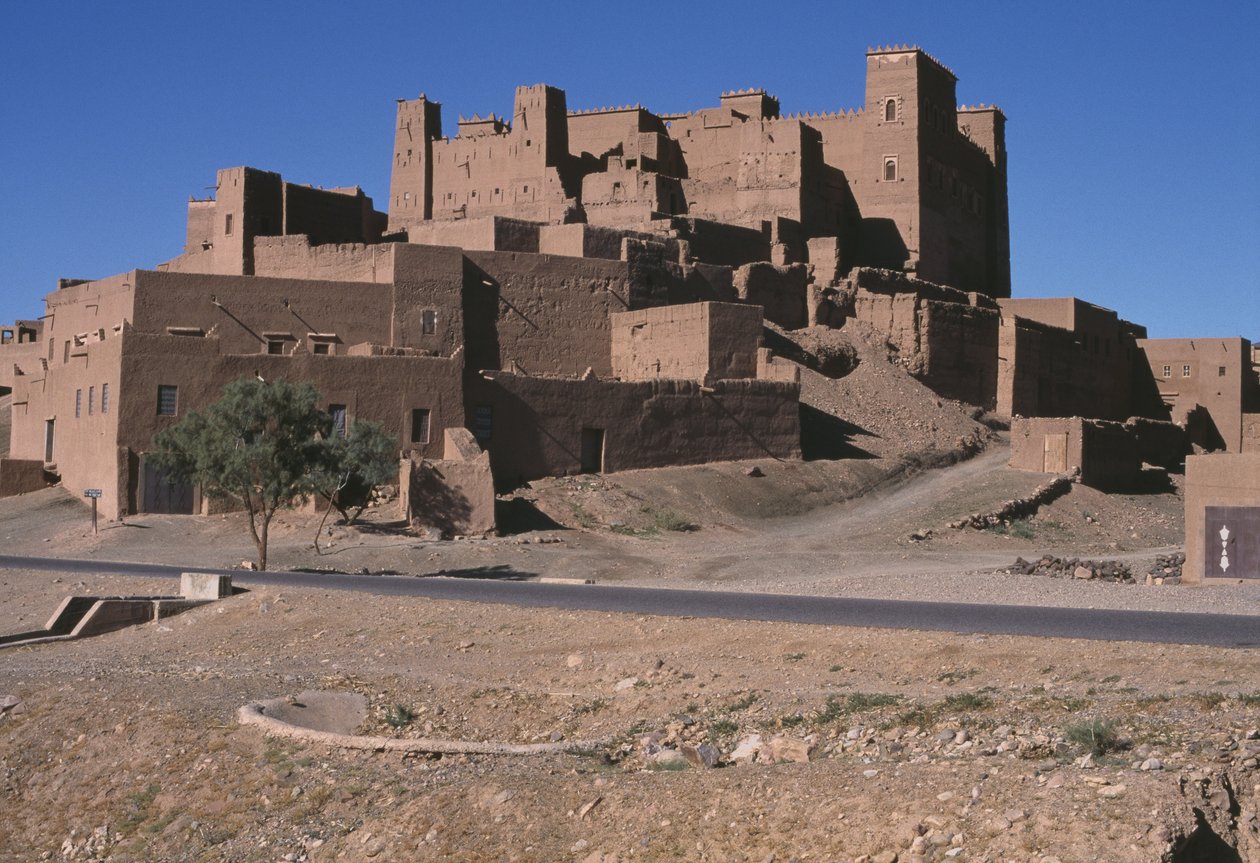 Vista, ksar, dra, vale de Moroccan School