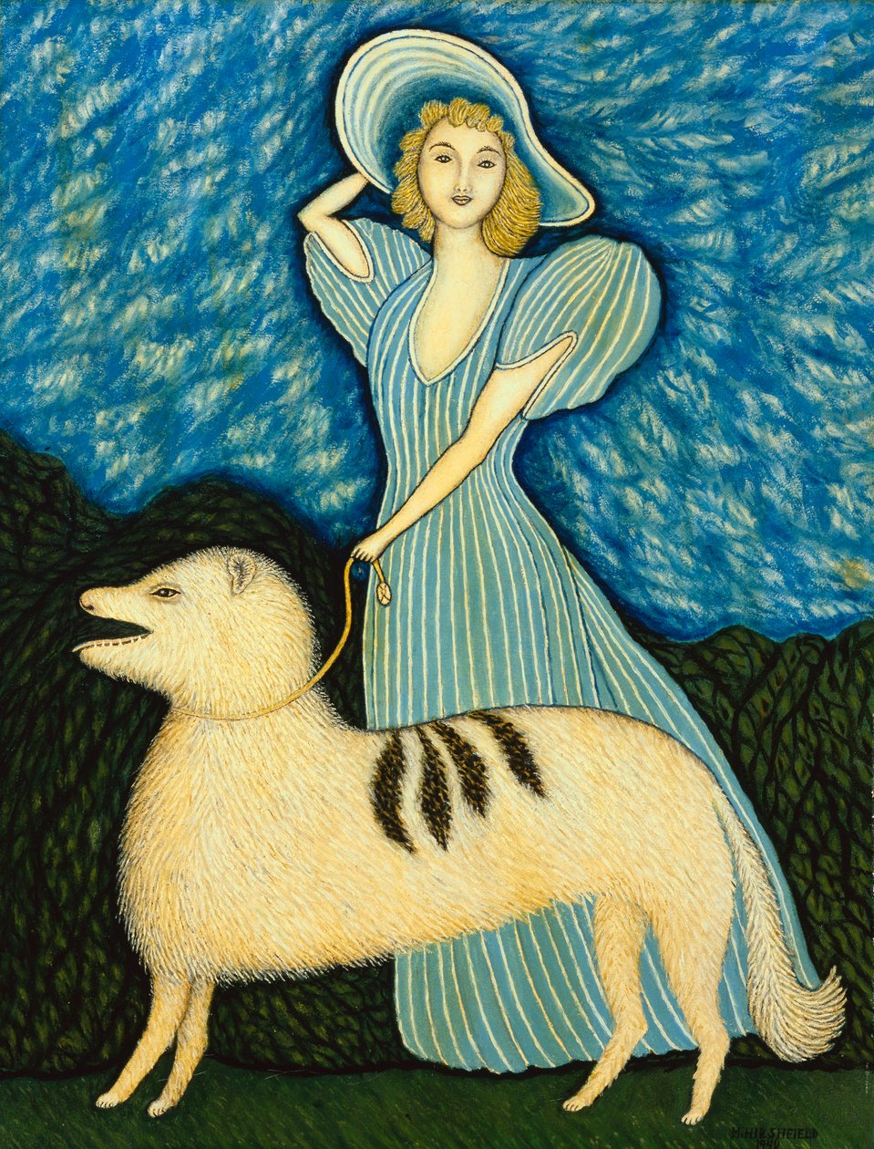 menina com cachorro de Morris Hirshfield