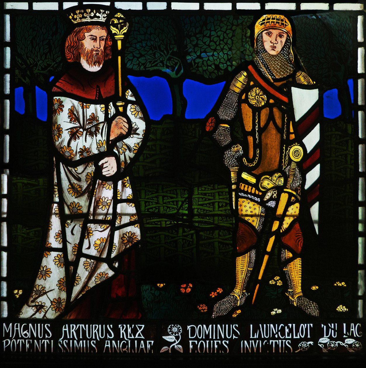 Rei Arthur e Sir Lancelot, 1862. de Morris and Co.