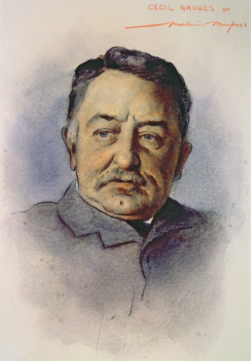 Retrato de Cecil Rhodes (1853-1902) (wc no papel) de Mortimer Ludington Menpes