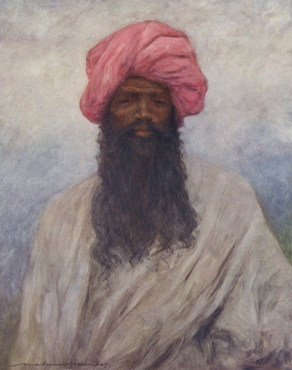 Retrato de um homem de Baluchi - início do século XX de Mortimer Ludington Menpes