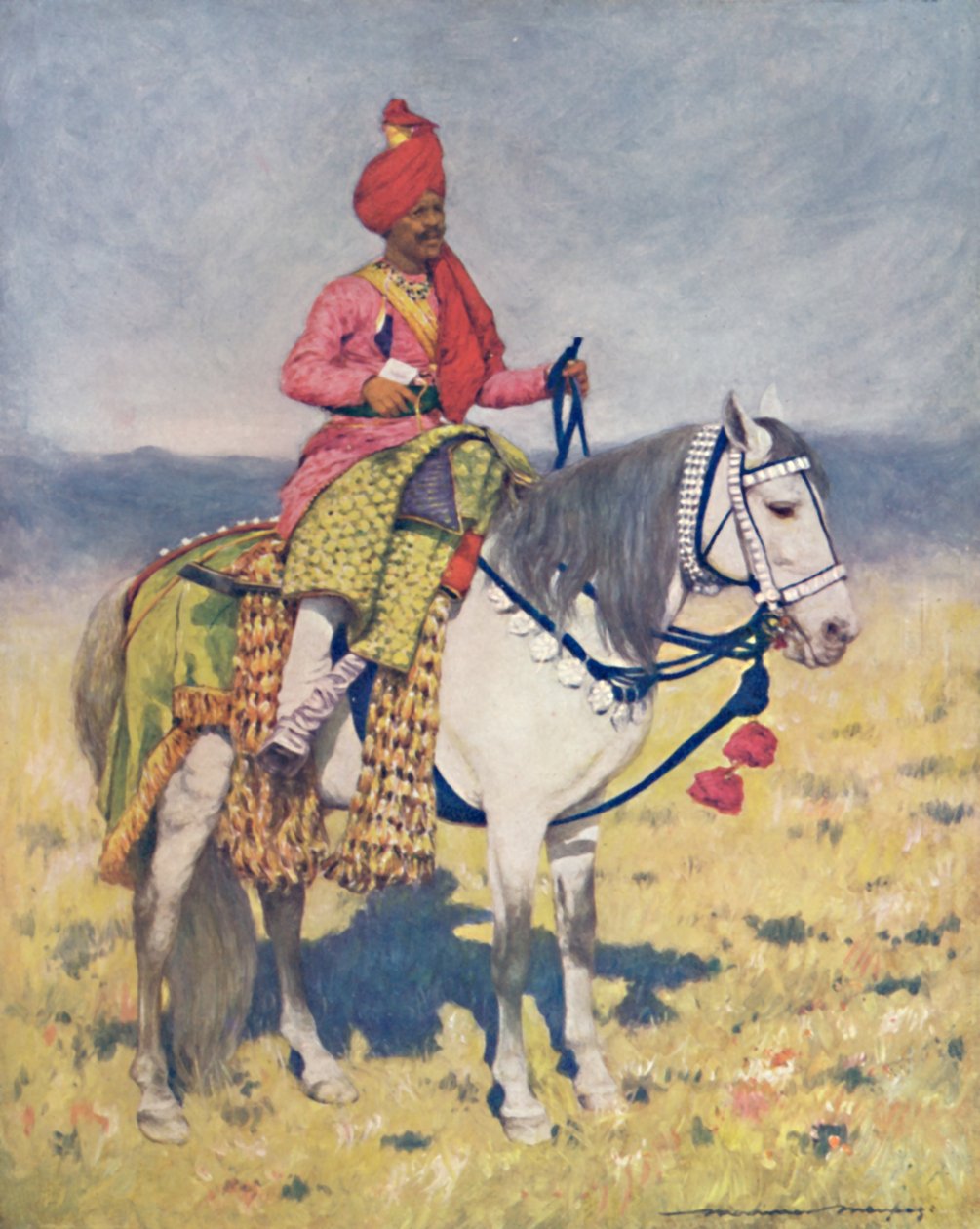 Acampamento "Um Cavalo Famoso Dançante - Bombay Chiefs", 1903 de Mortimer L Menpes