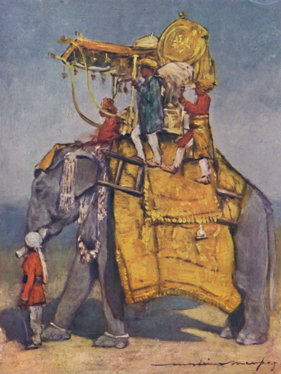 "Um Elefante de Estado em todos os seus ornamentos", 1903 de Mortimer L Menpes