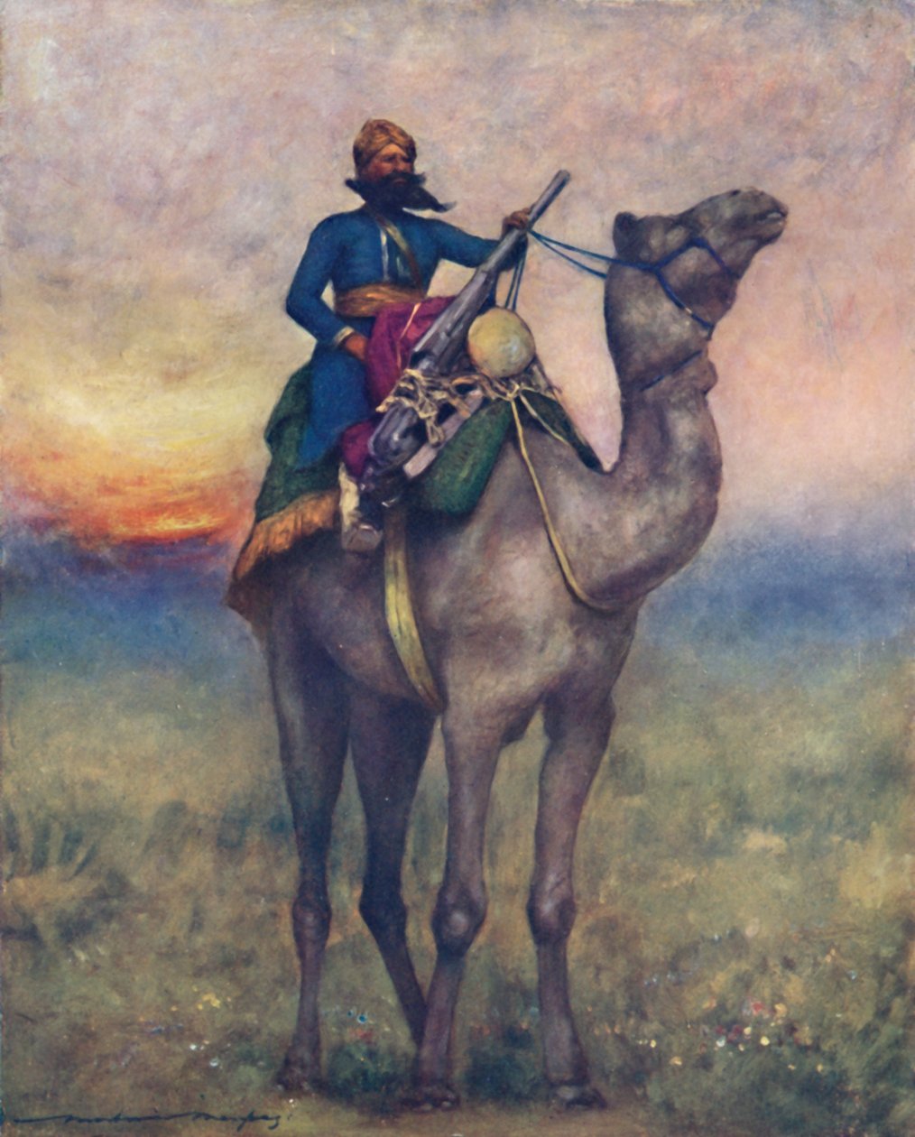 Um portador de pistola giratória de Rajputana, 1903 de Mortimer L Menpes