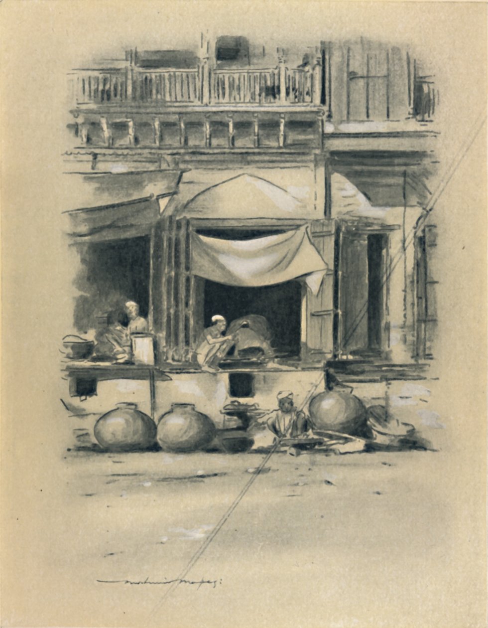 Bazar em Nova Deli, 1903 de Mortimer L Menpes