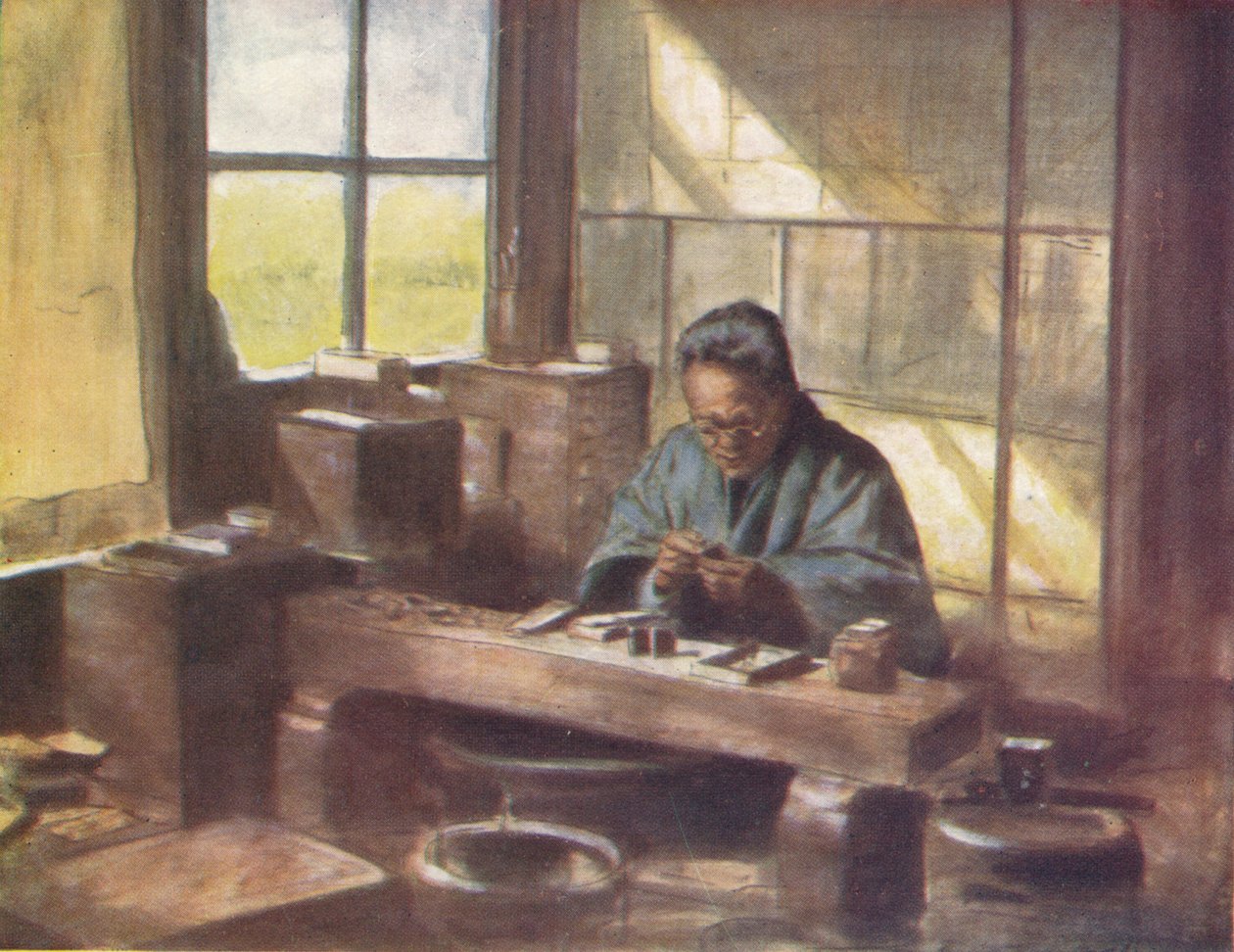 Um trabalhador de Cloissonne, c1887, 1901 de Mortimer Ludington Menpes
