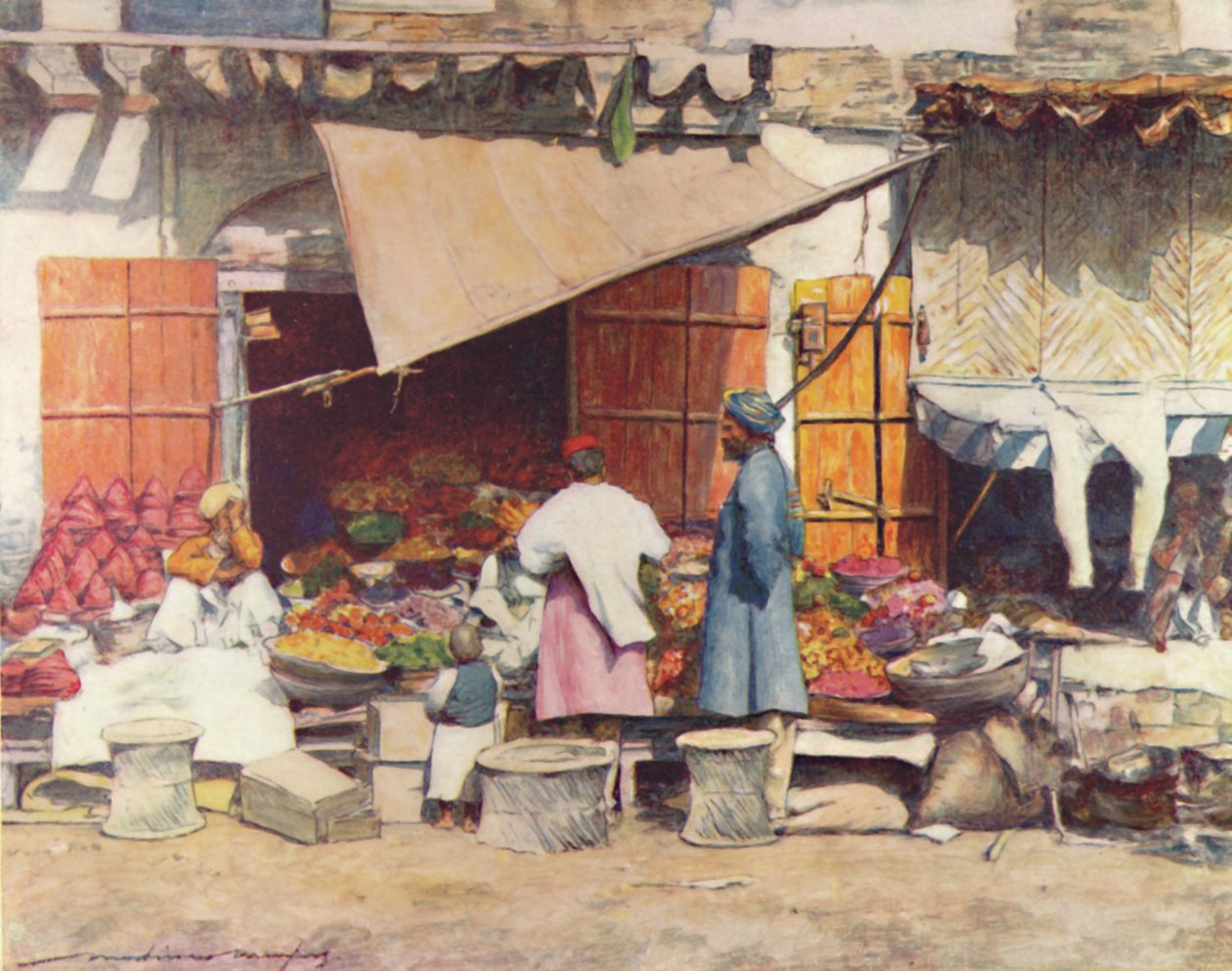 Uma barraca de frutas, 1905 de Mortimer Ludington Menpes