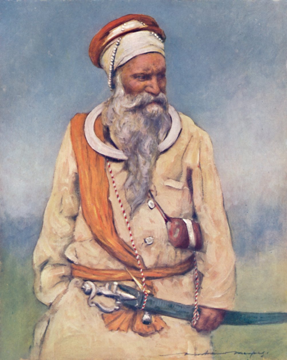 Um guerreiro sikh, 1903 de Mortimer Ludington Menpes