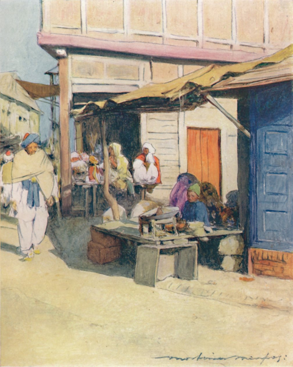 Uma esquina da rua, Peshawur, 1905 de Mortimer Ludington Menpes