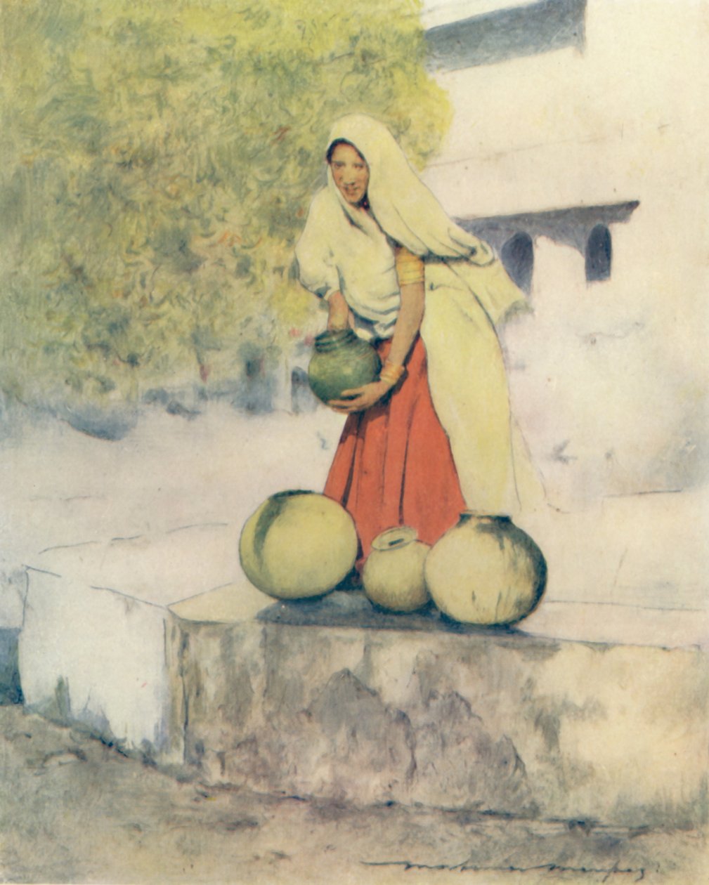 Uma mulher no poço, Jeypore, 1905 de Mortimer Ludington Menpes