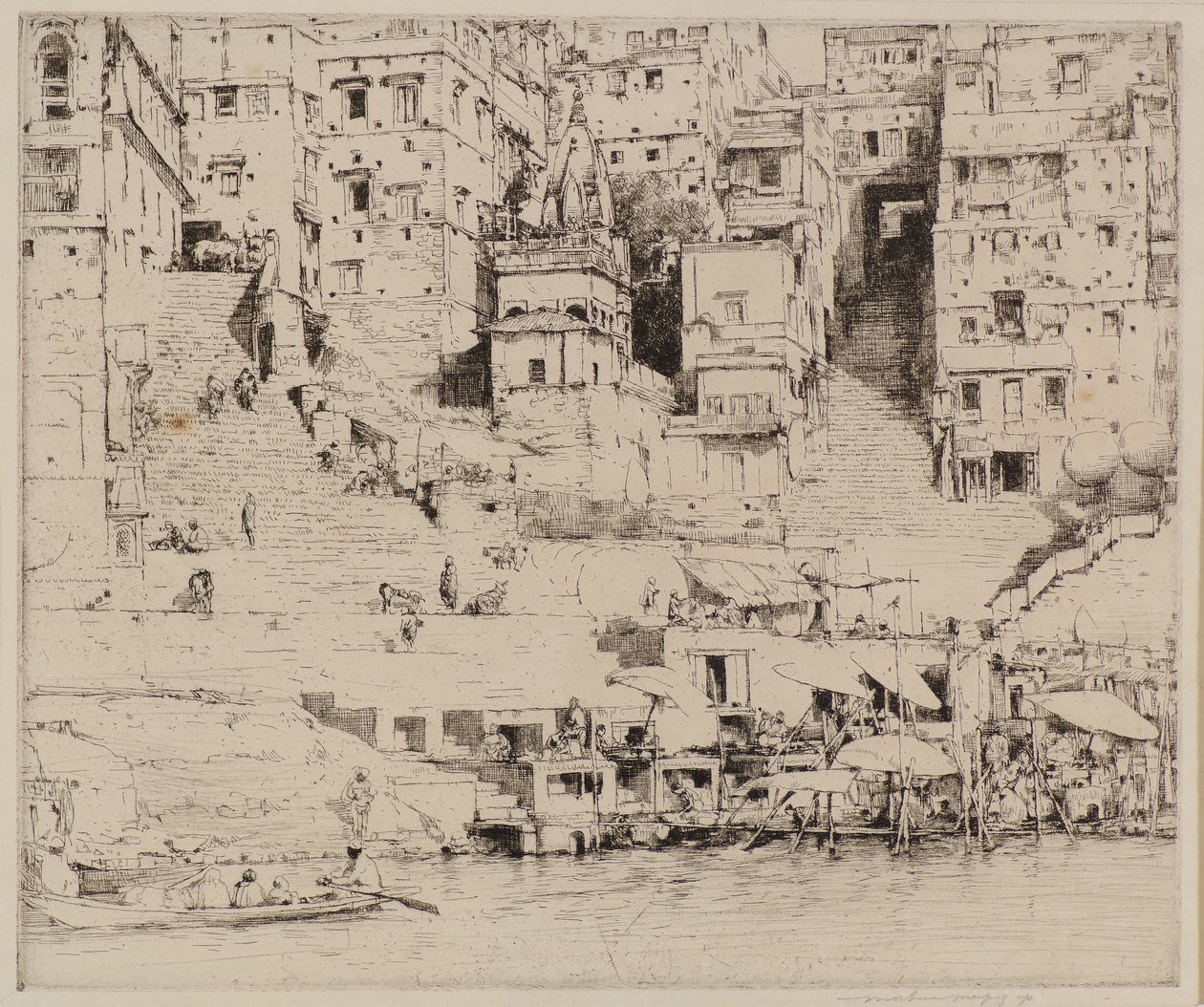 Cidade no Ganges (gravura) de Mortimer Ludington Menpes