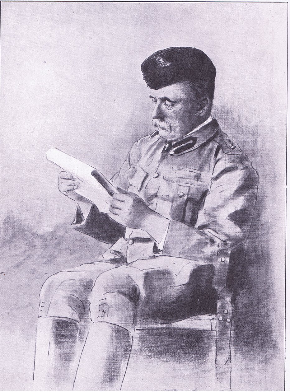 Coronel francês, ilustração de After Pretoria: The Guerilla War, 1902 de Mortimer Ludington Menpes