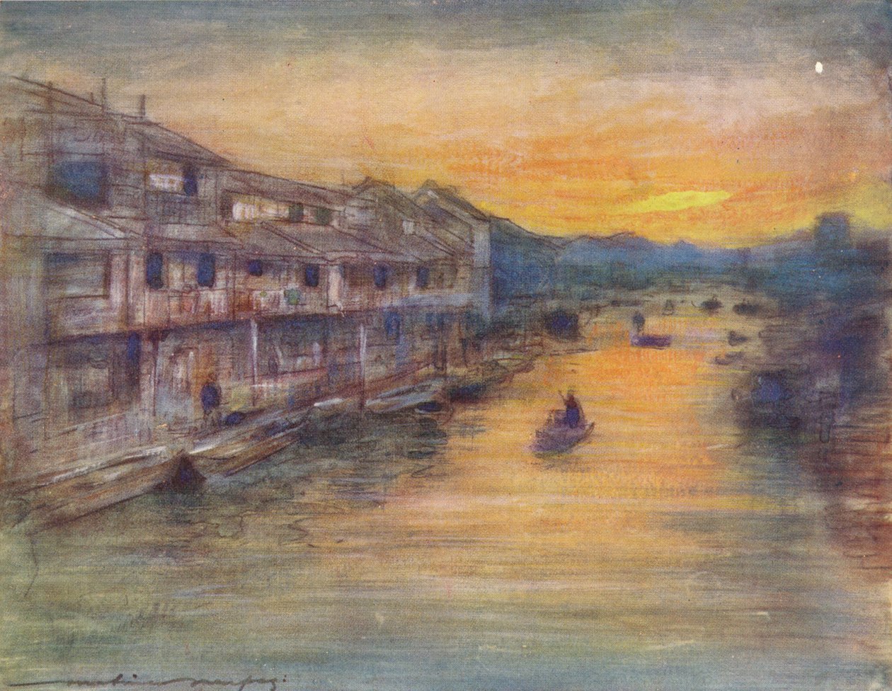 No Grande Canal, Osaka, c1887, 1901 de Mortimer Ludington Menpes