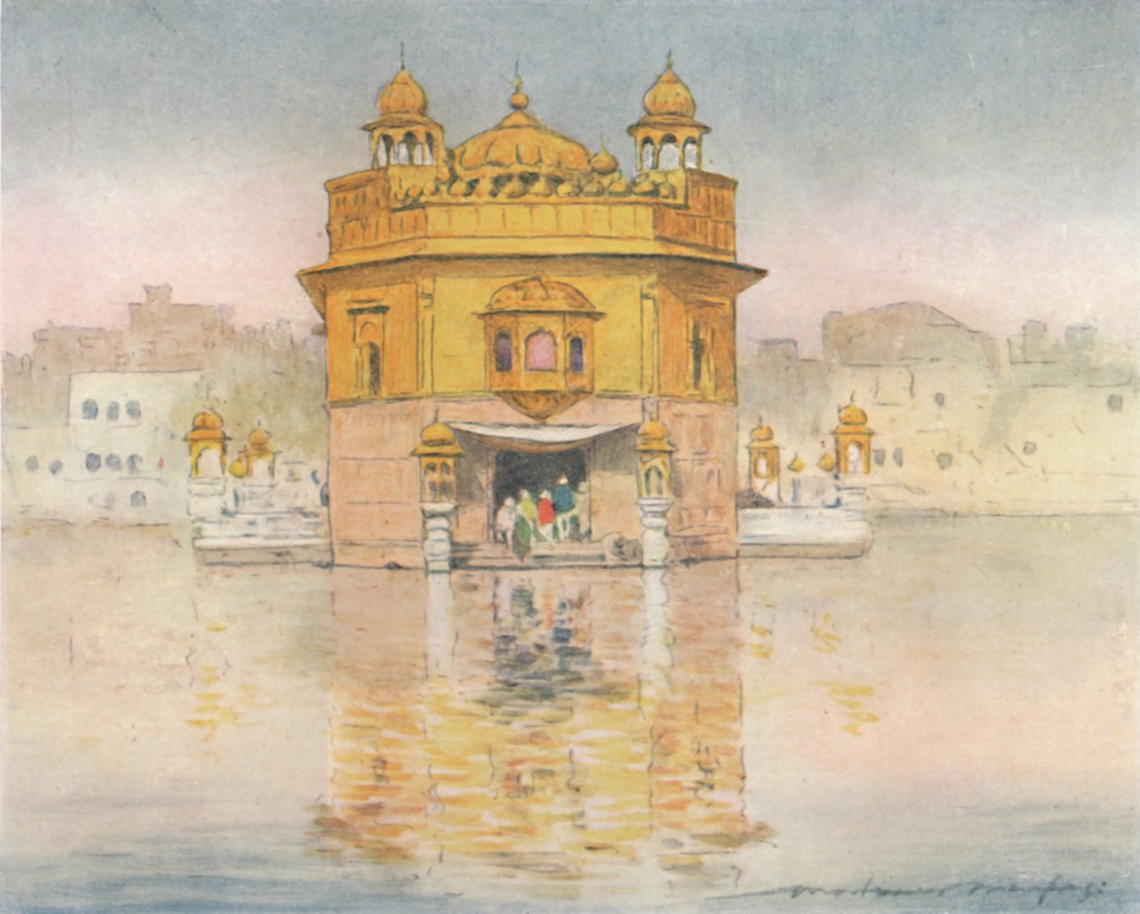 O Templo Dourado, Amritsar, 1905 de Mortimer Ludington Menpes