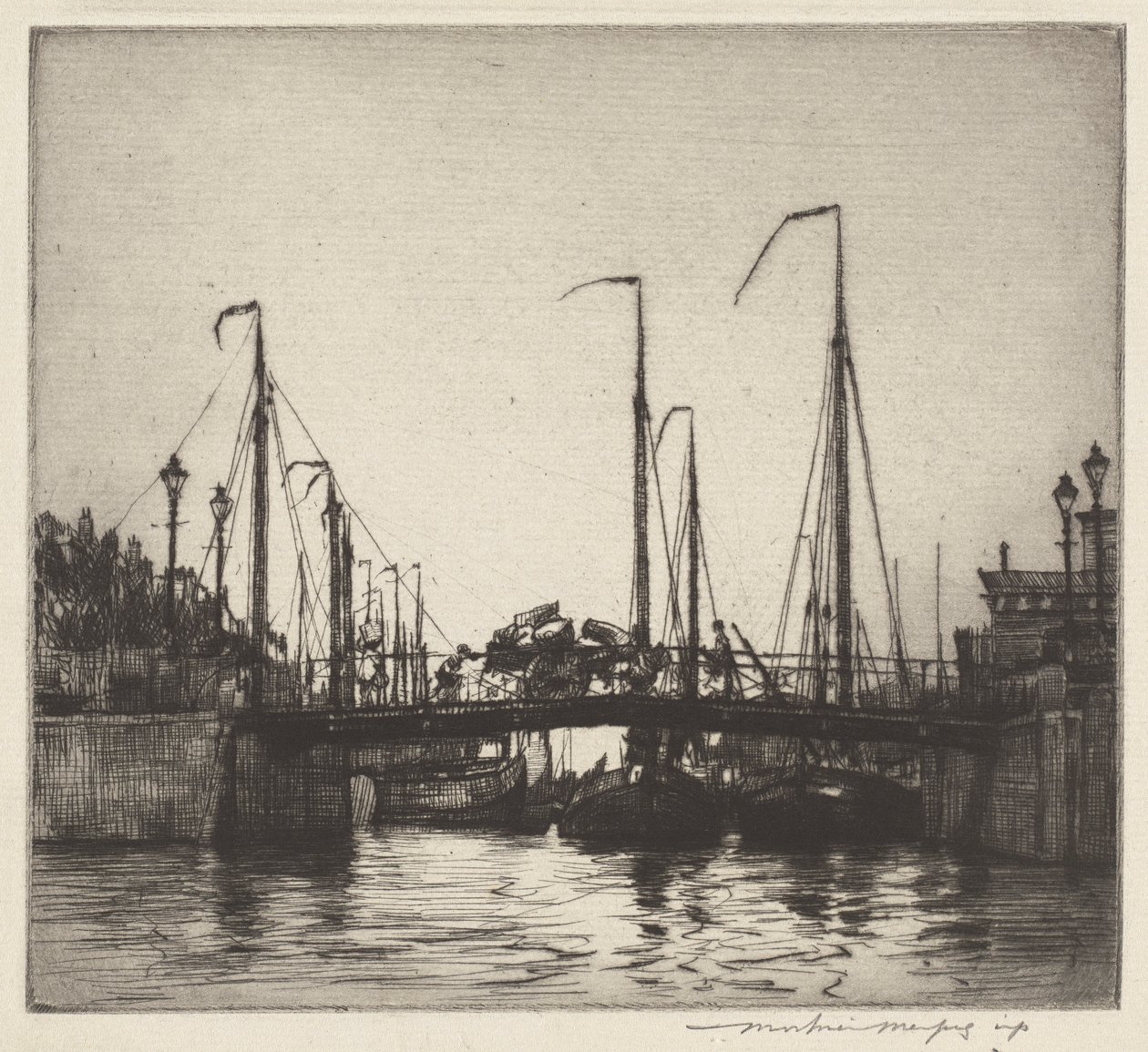 Ponte, Roterdão (Chioggia: Barcos de Pesca) de Mortimer Menpes